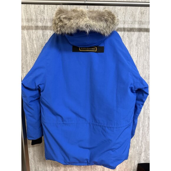 Canada Goose Expedition Parka M/M Blue W/ Fur Trim Hood Arctic Program Patch War - Picture 2 of 16